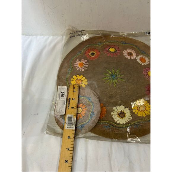 Marcel Schurman Co Denmark Floral Flowers Paper Placemats and Coaster new - Picture 5 of 5